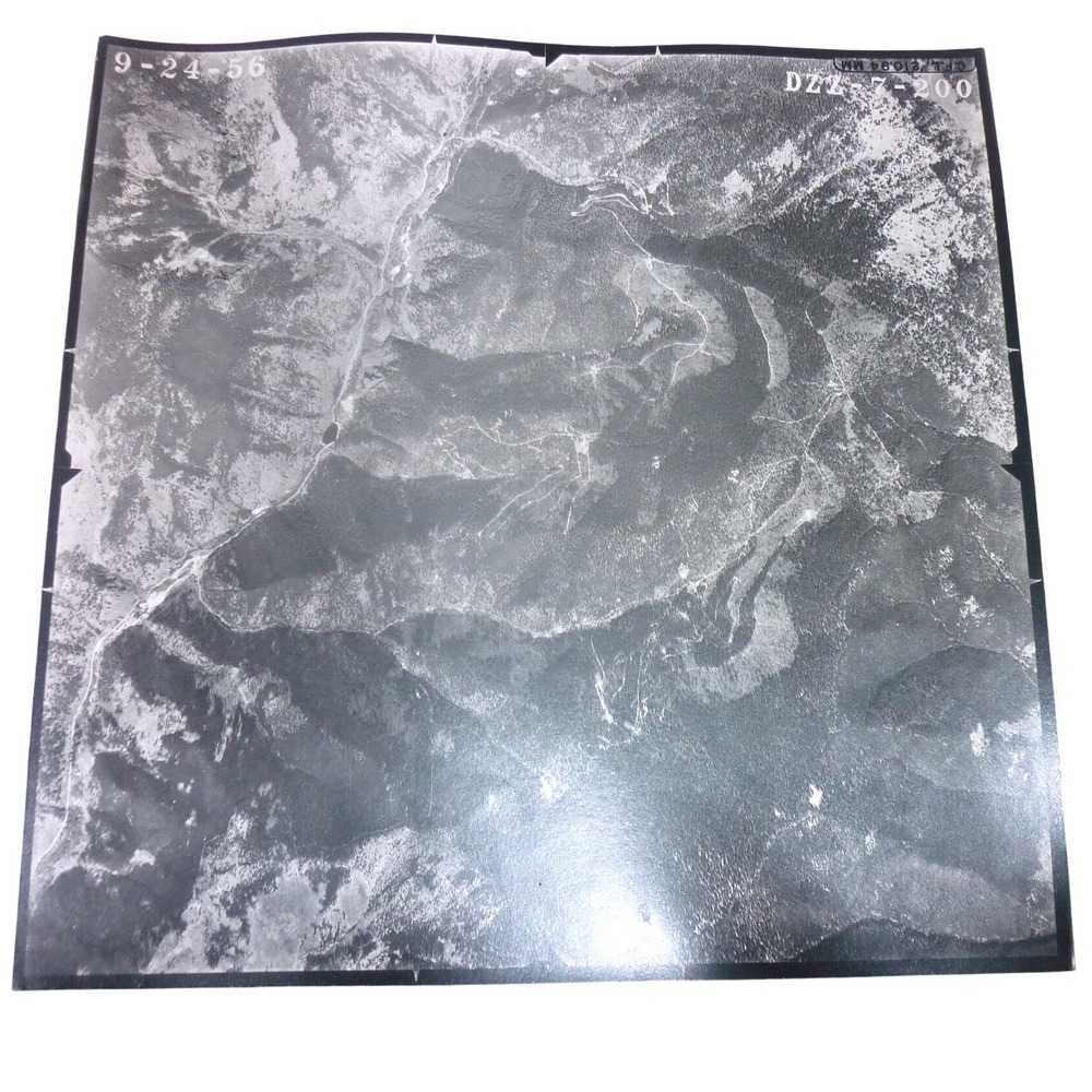 Vintage 1956 Aerial Survey Photo Print Mountainous Landscape DZZ-7-200 9x9
